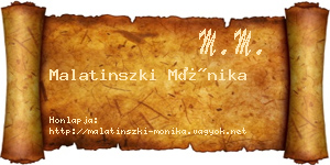 Malatinszki Mónika névjegykártya
